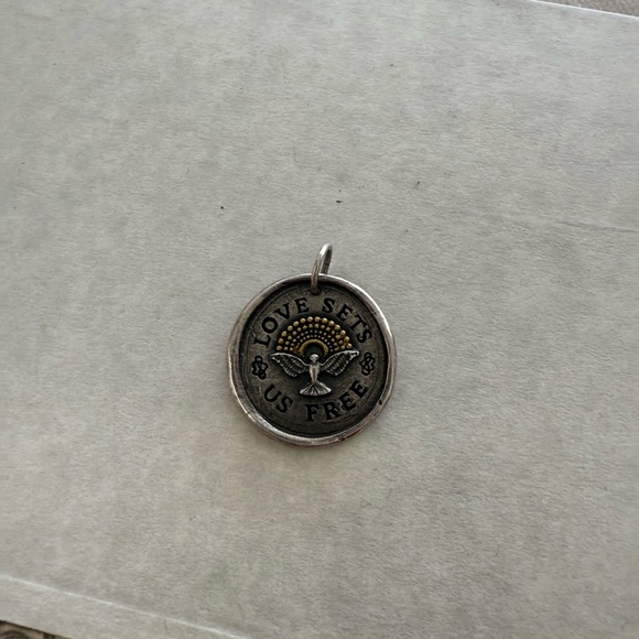 Waxing Poetic Silver and Gold Pendant - Picture 1 of 2